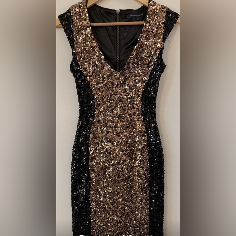 French Connection Moonray Sequin Mini Bodycon Cocktail Dress - Picture 2 of 9